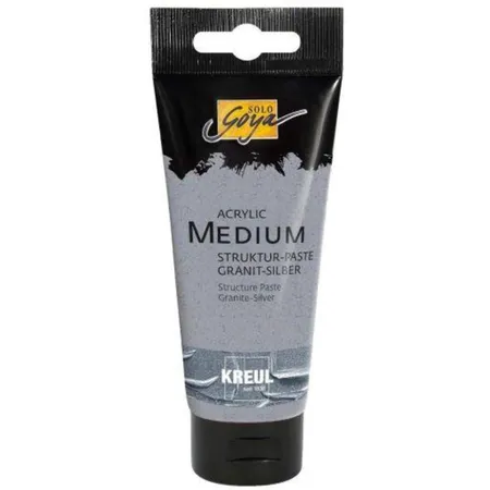 Solo Goya Acrylic Medium Struktur-Paste granit-silber, 100ml