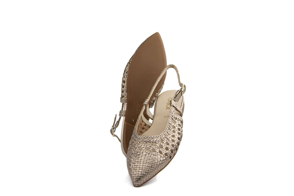 Gabor Slingback Puder Braid Metal