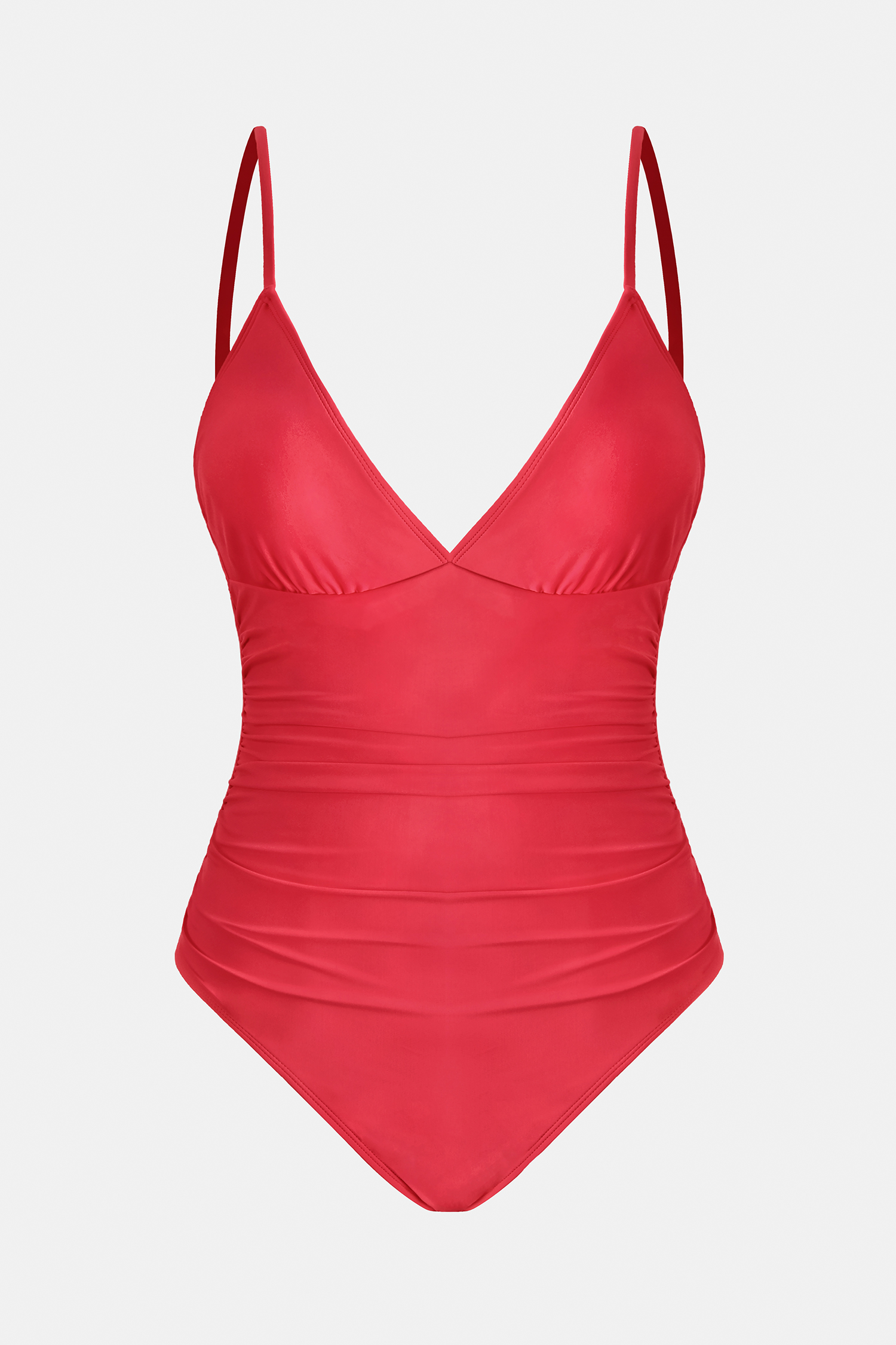 Maillot de bain une pièce ventre plat ruché fuchsia