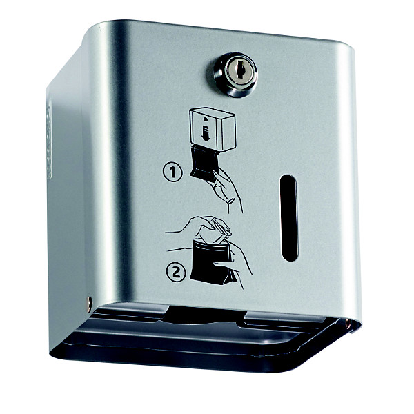 Distributeur sachet périodique - stella - gris métal 9006