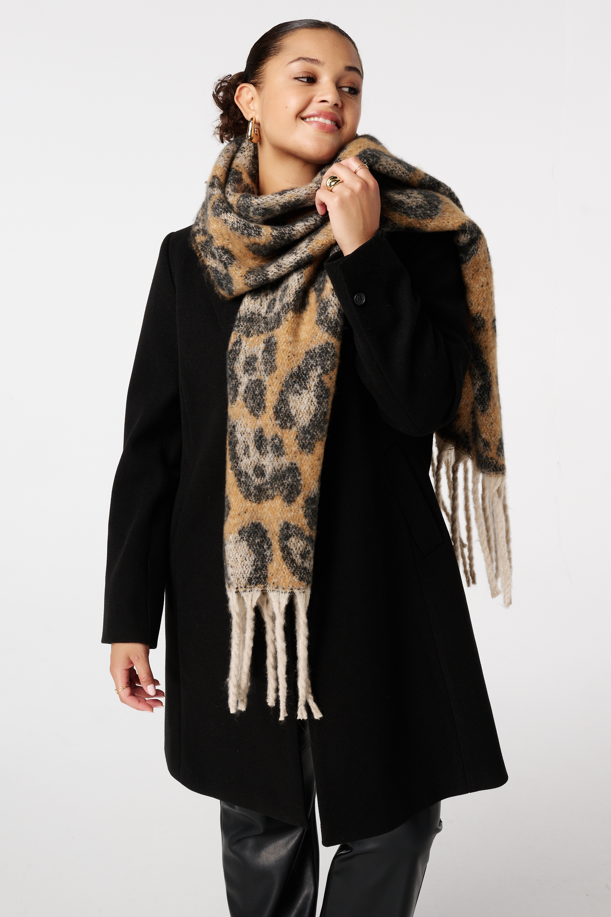 Sjaal met print Multi brown