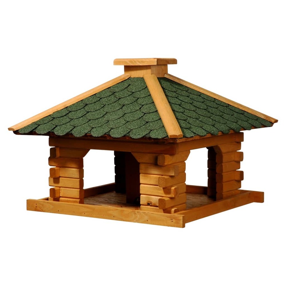 Maison à oiseaux carrée naturel et vert