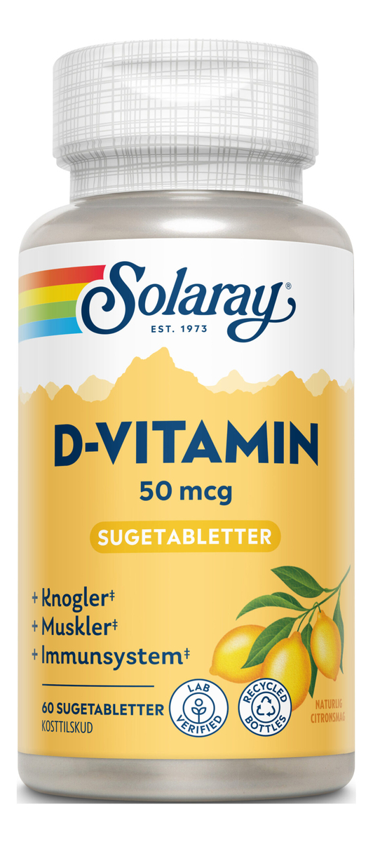Solaray D-vitamin 50 µg - 60 sugetabl.