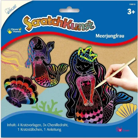 Mammut ScratchKunst- Meerjungfrau, Komplettset