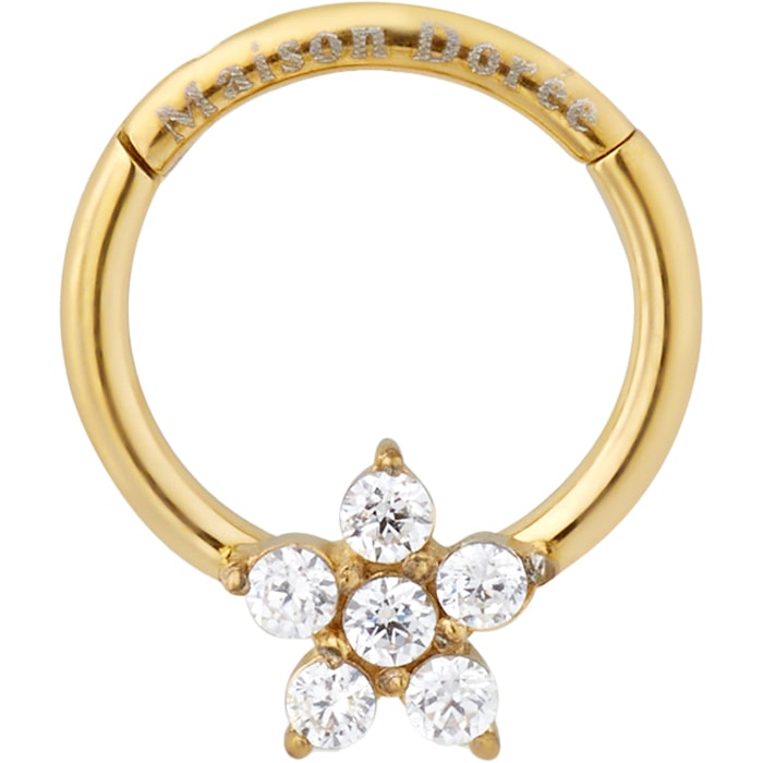 Piercing d'oreille - Shine - Acier chirurgical inoxydable doré 18ct
