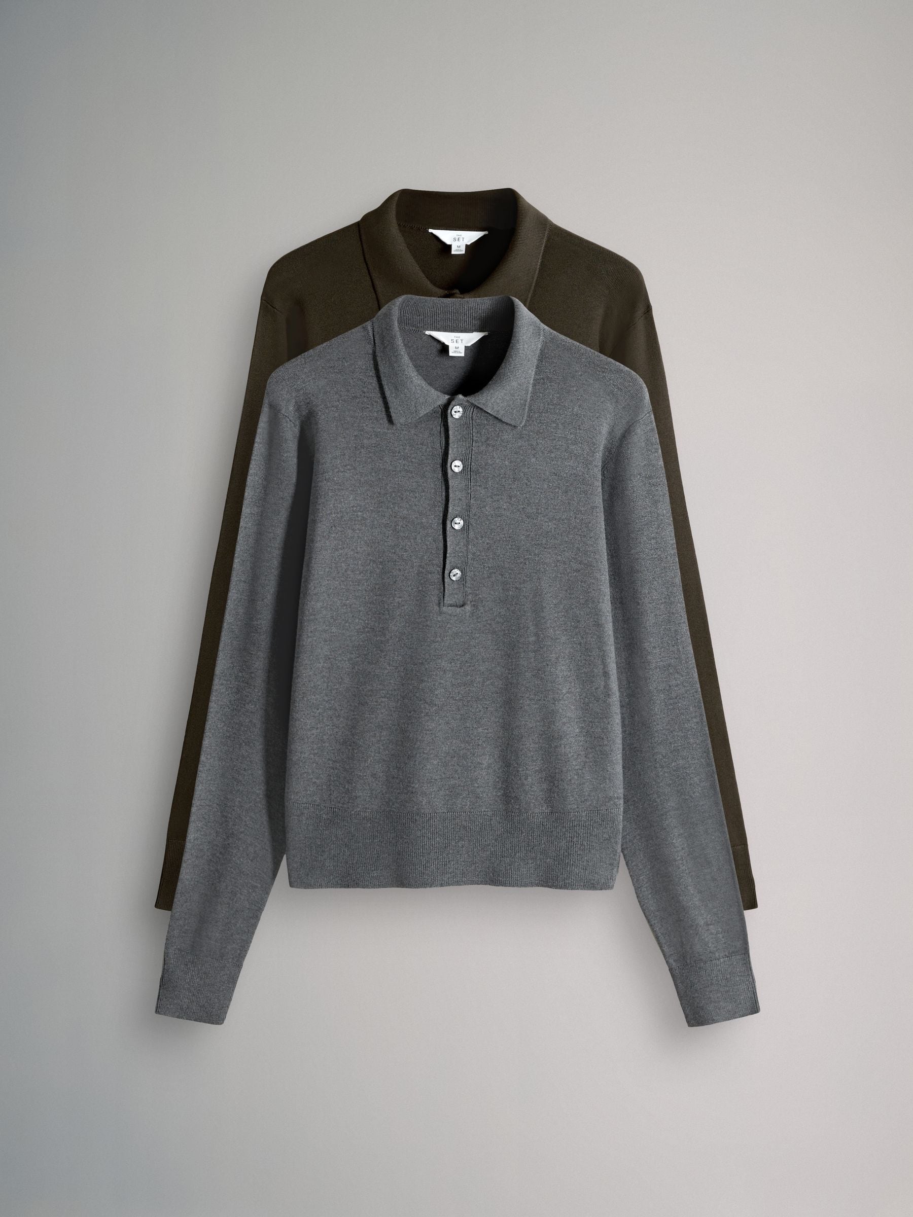 The Set 2 Pack Fine Knit Collared Polo Jumpers