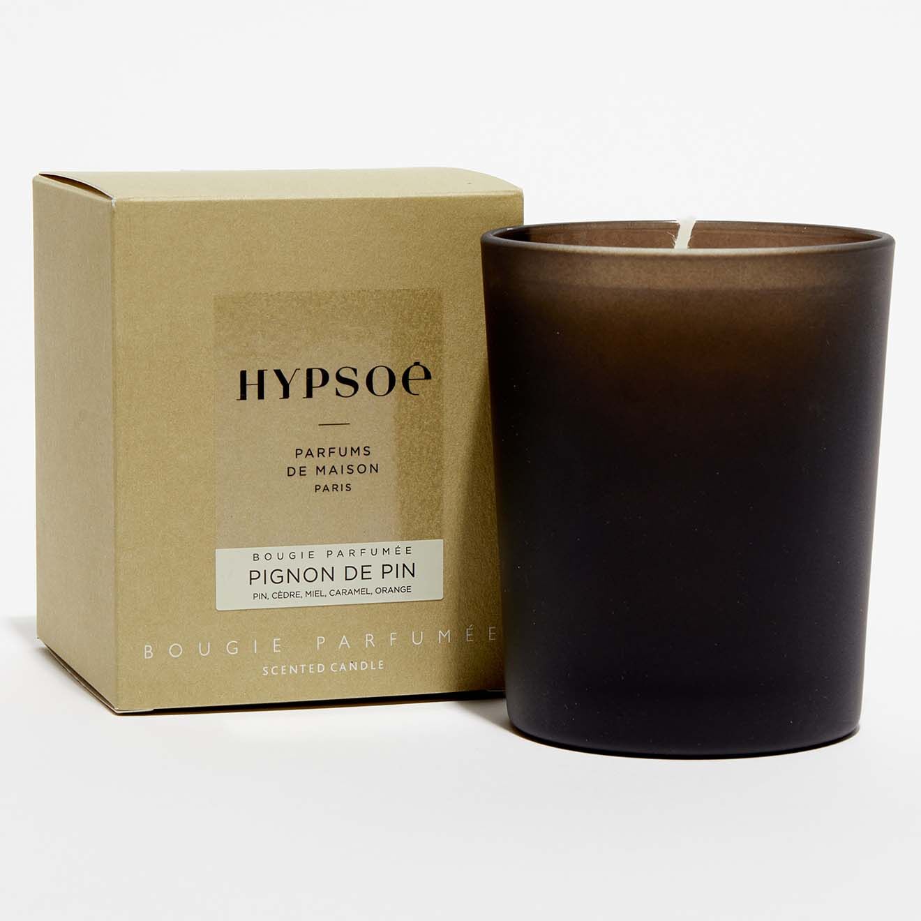 Hypsoé Bougie parfumée verre coloré dépoli Pignon de Pin - 1 mèche 50h