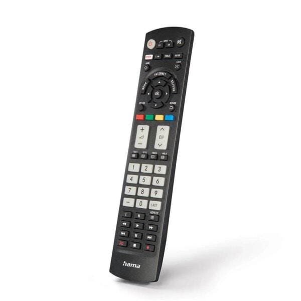 Universal fjernbetjening til Panasonic TV med selvlysende knapper og Stream-knap