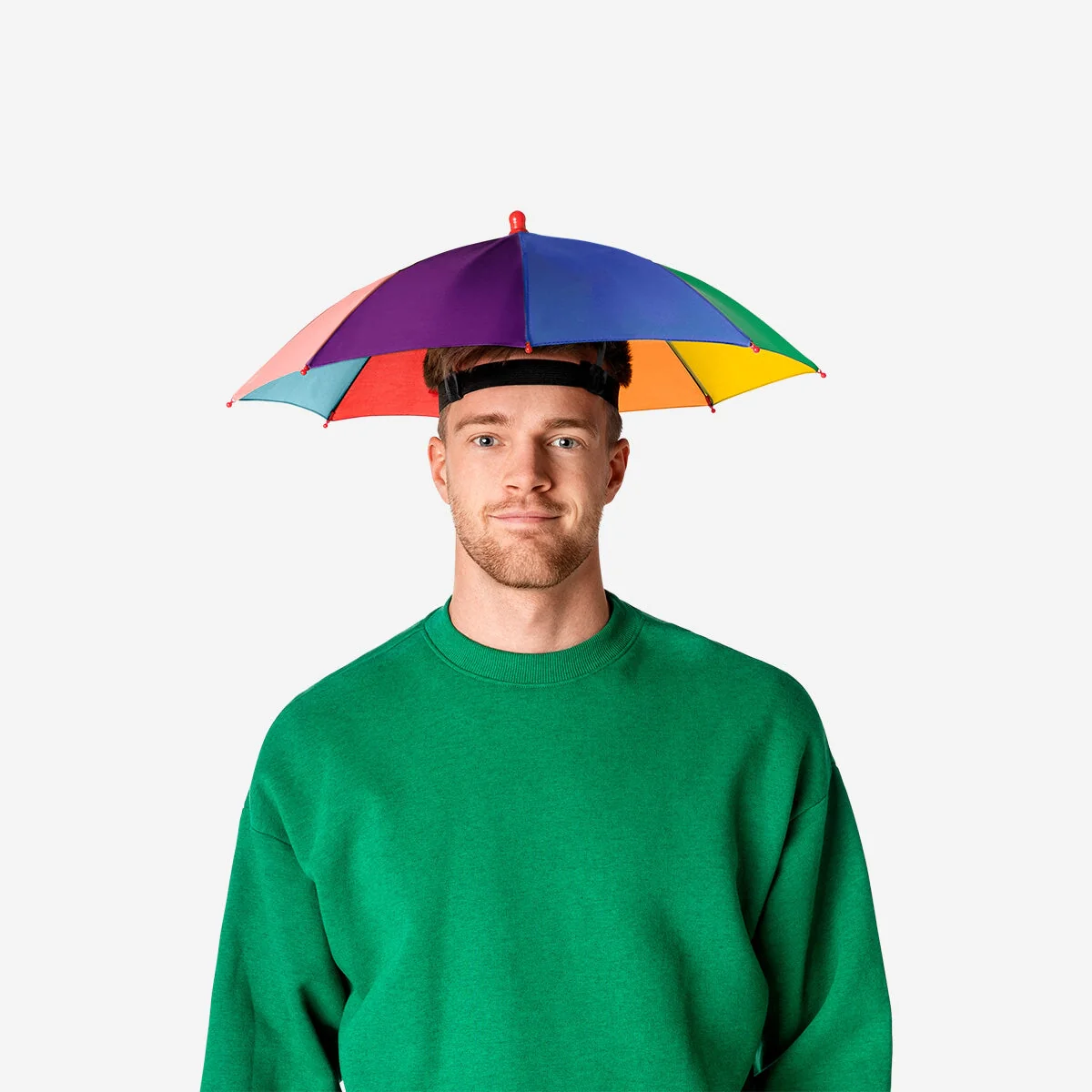 Regnbuefarvet paraplyhat