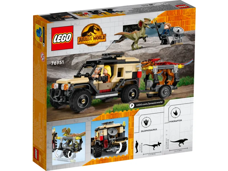 LEGO Jurassic World 76951 Pyroraptor og dilophosaurus-transport