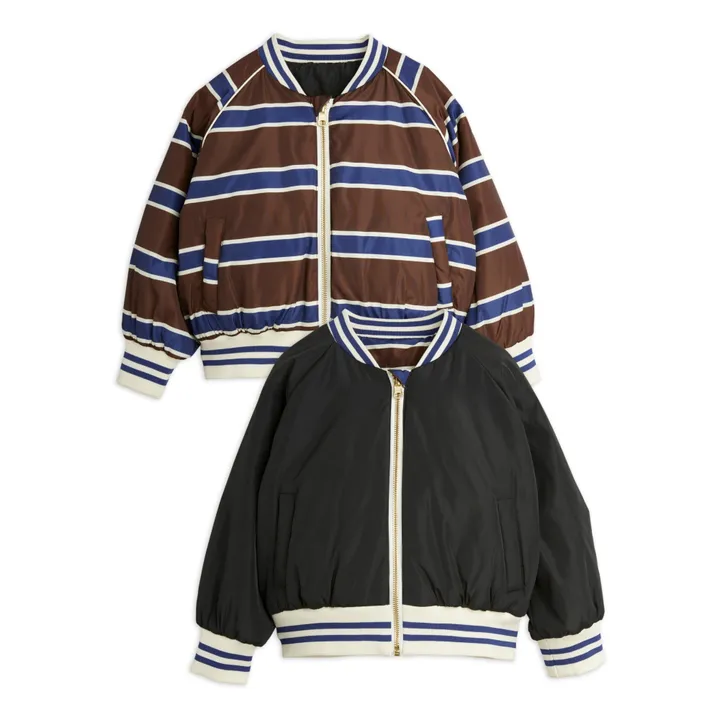 Mini Rodini Bomber Réversible Rayure Matière Recyclée | Marron