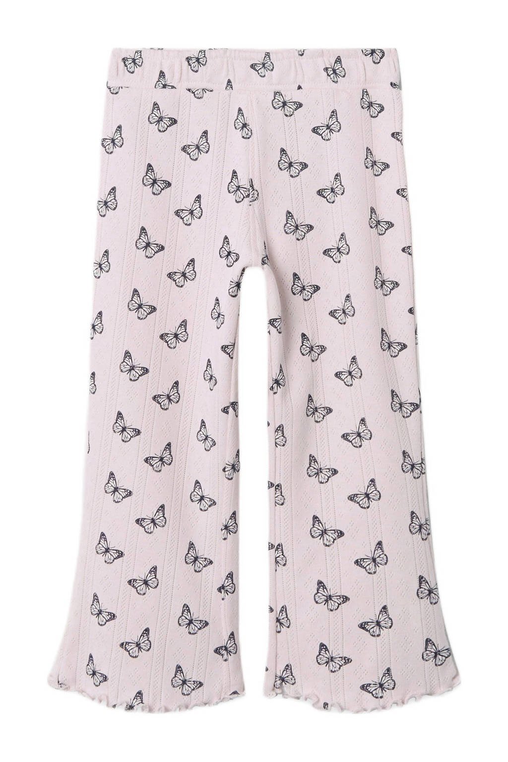 NAME IT wide leg casual broek lichtroze