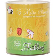 Kit de tampons à motif 'printemps', boite ronde