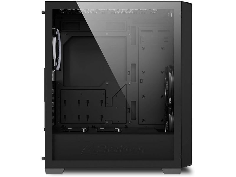 Sharkoon PC-Gehäuse VS8 RGB Schwarz Midi-ATX-Tower mit Ausstellungsfläche aus gehärtetem Glas
