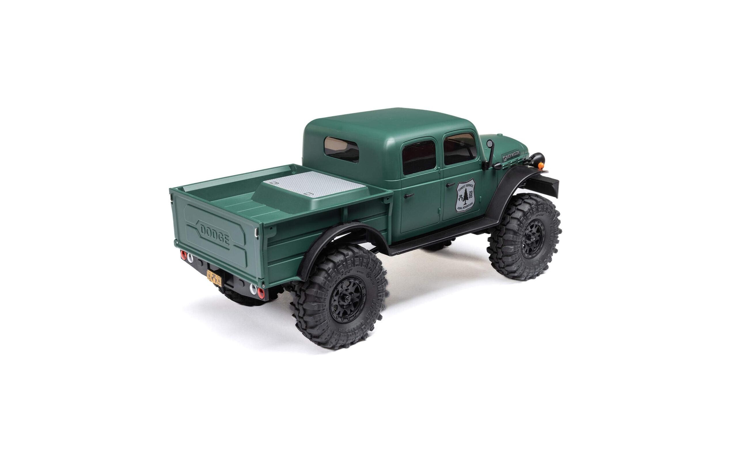 Scale Crawler SCX24 Dodge Power Wagon Grün, 1:24, RTR<br>Kleiner 4wd Rock Crawler mit 4-Türiger Powerwagon Karosserie