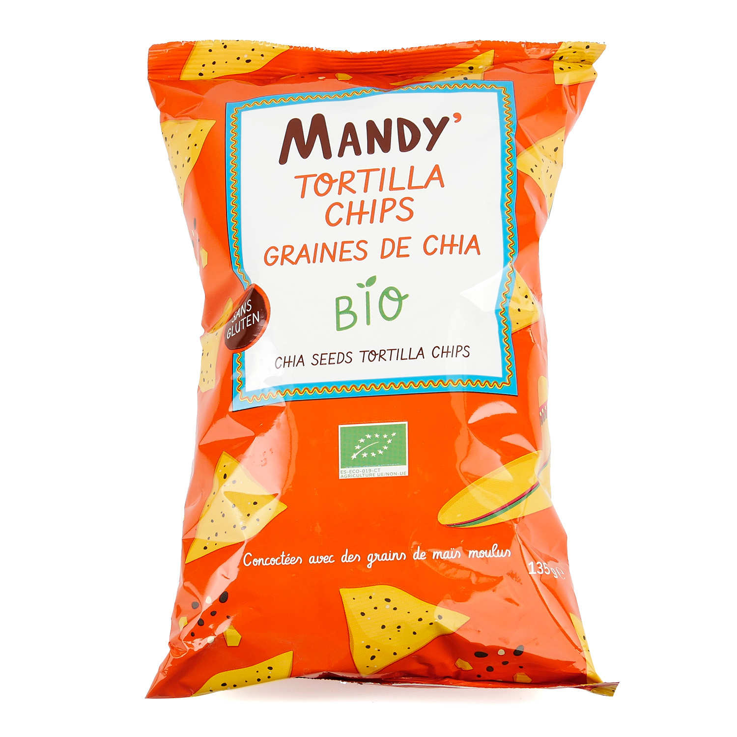 Tortilla chips aux graines de chia bio