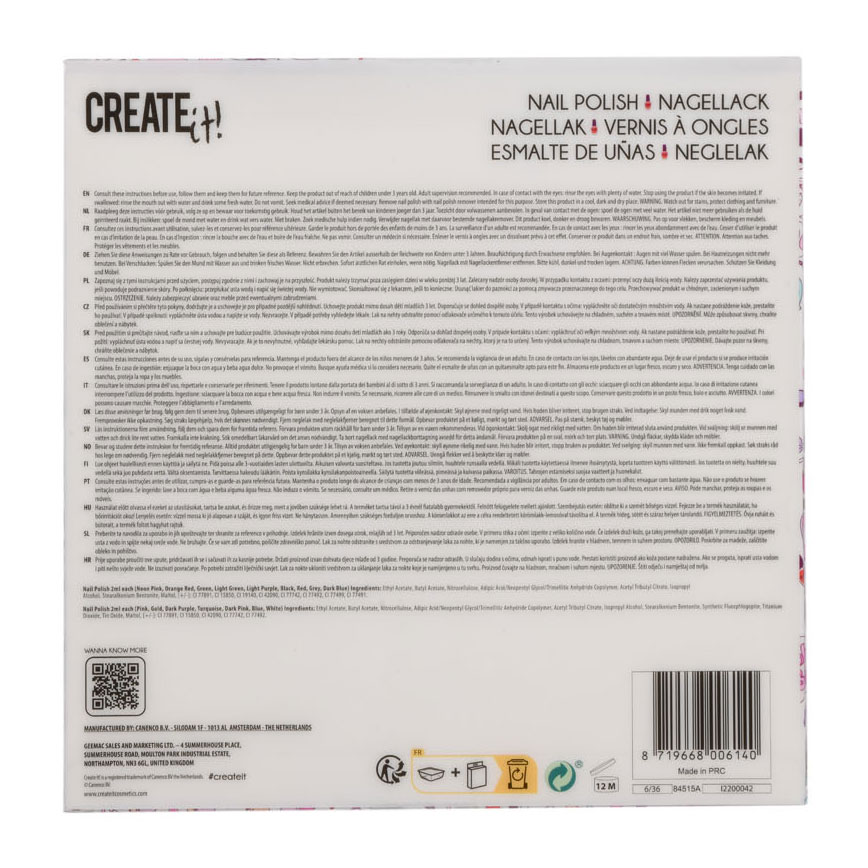 Create it! Beauty Nagellakset met Keuzerad, 16st.
