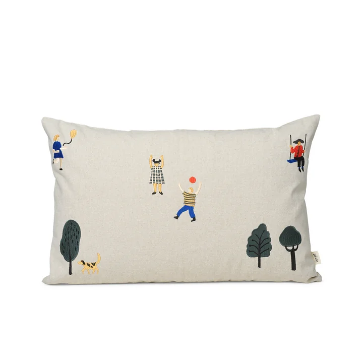 Ferm Living - The Park Kissen, 60 x 40 cm, natur