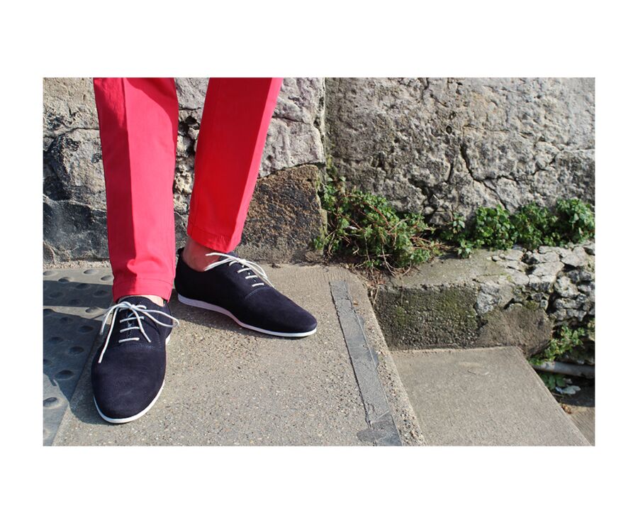 Richelieu homme casual Velours Marine - AIX