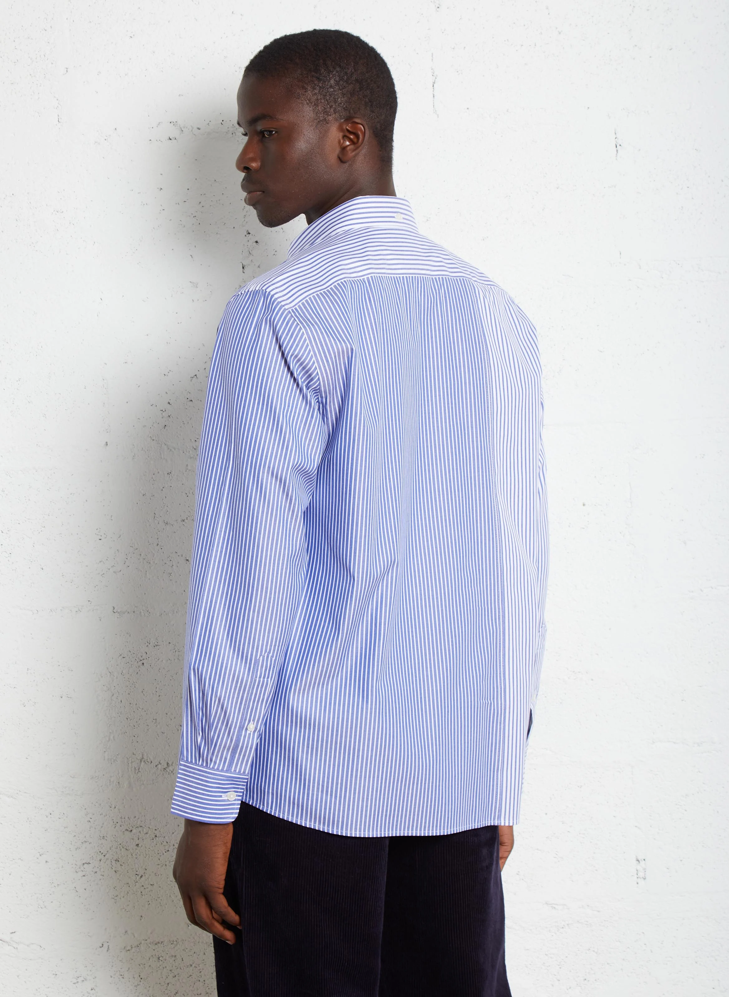 Chemise col classique rayée en coton | Multicolore