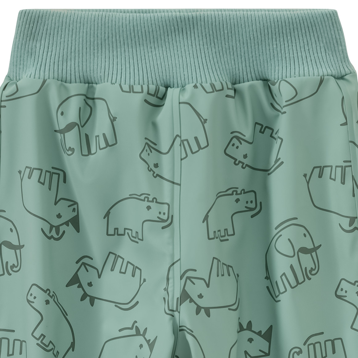 Topomini Baby Regenhose mit Tier-Print salbei