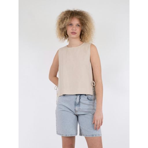 Neo Noir Svetlana Linen Top, Sand, 42