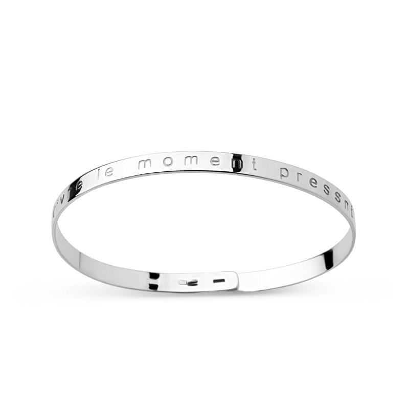 Jonc argent 925 Vivre le moment présent