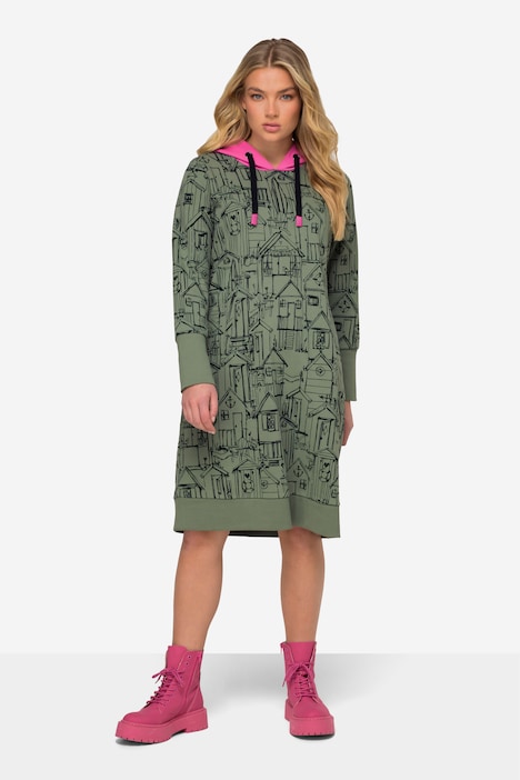 Sweatkleid, allover Print