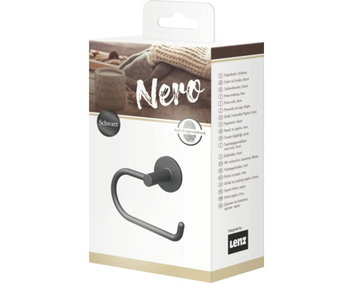Lenz NERO toiletrolhouder, zwart