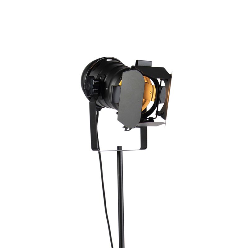 Industriële vloerlamp zwart kantelbaar - Movie