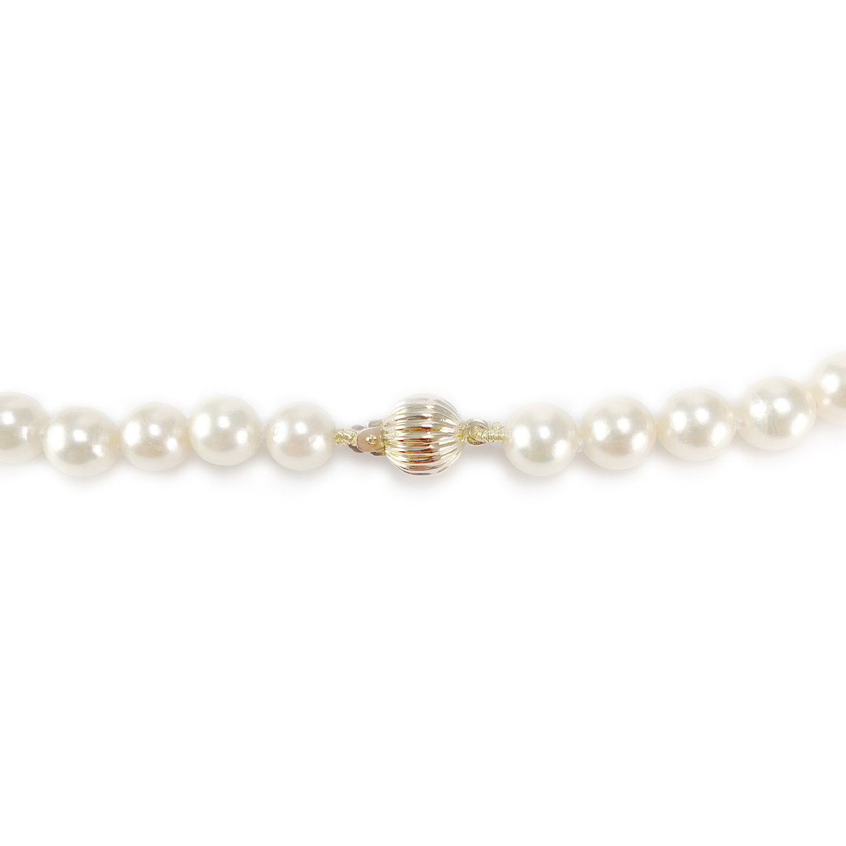 Collier choker d'occasion or 750 jaune perles de culture du Japon 47 cm