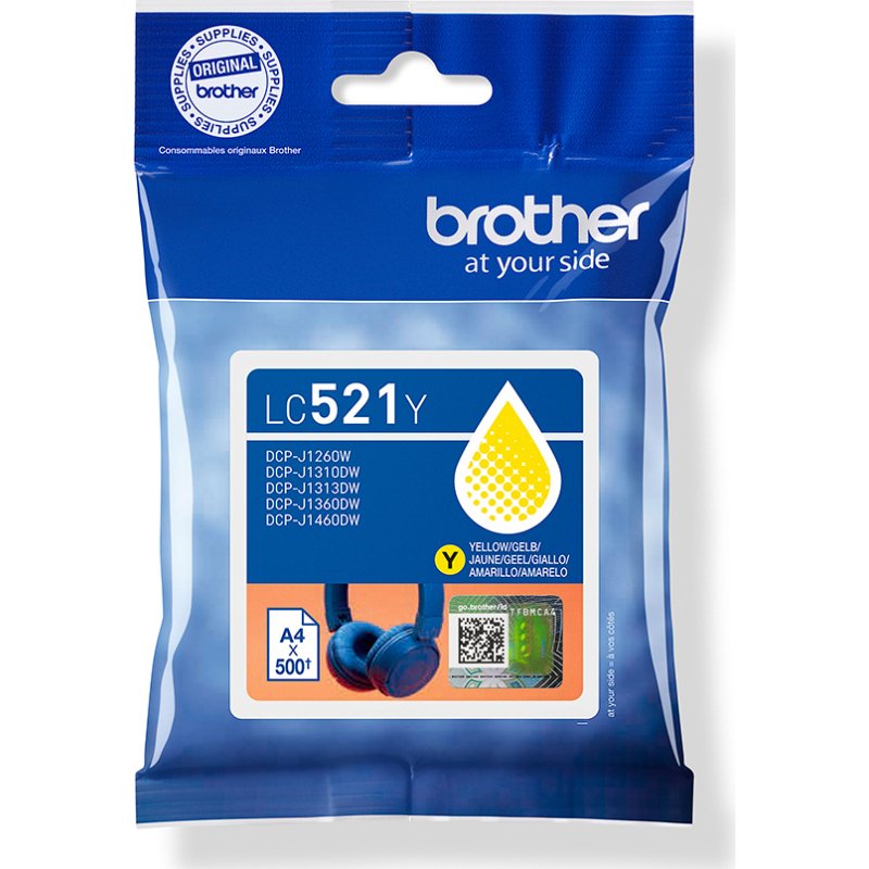 Brother LC521Y Cartouche d'encre originale - Jaune