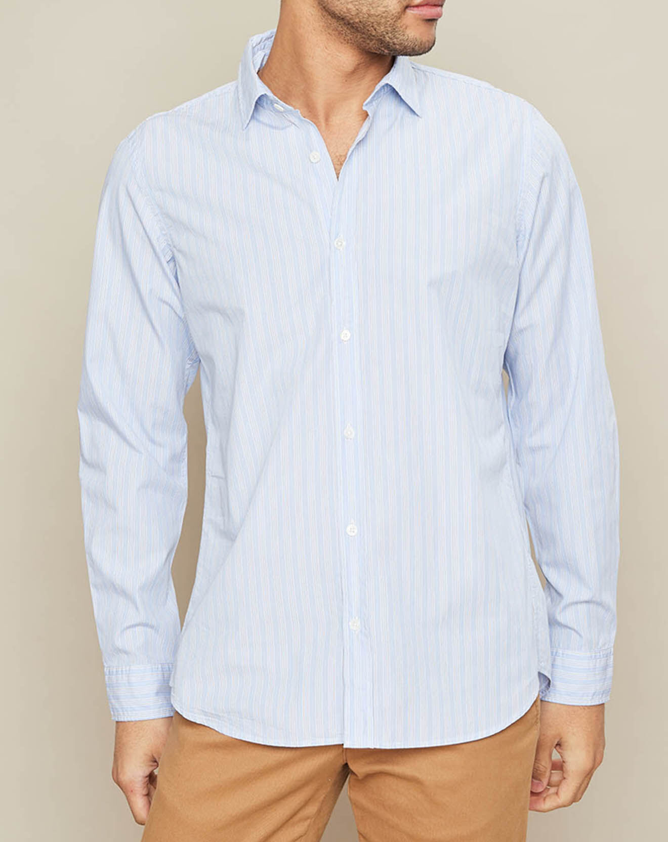 Hartford Chemise Slim Sammy à rayures bleu/blanc