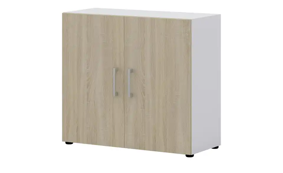 Aktenschrank Kasai 2 Türen 72 cm Weiß, Eiche Sonoma (Nachbildung)