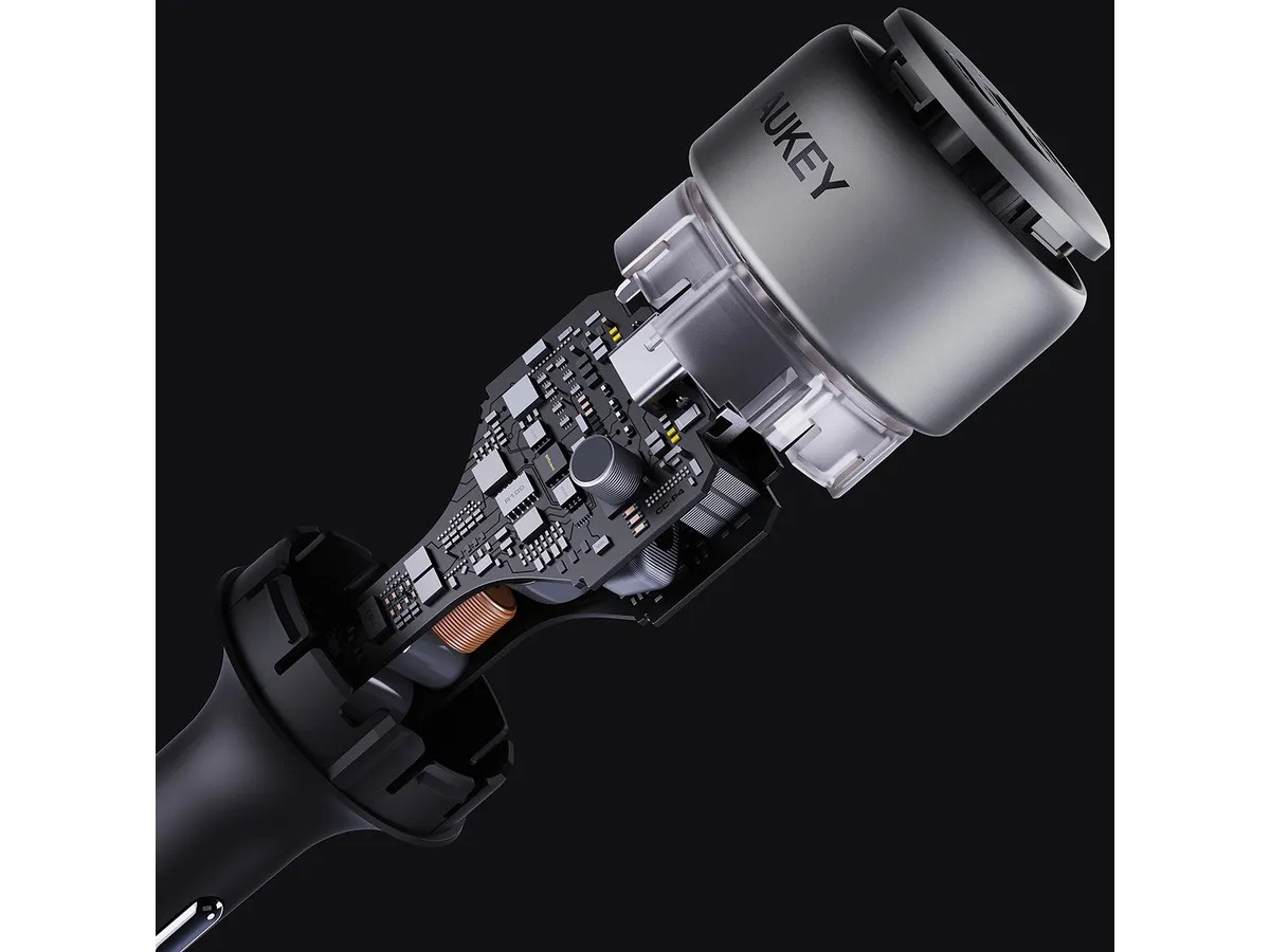 (165W) Pathfinder Dual USB C / USB A Auto KFZ Ladegerät Car Charger Schnellladegerät für Zigarettenanzünder Power Delivery (CC-P4) - Silber