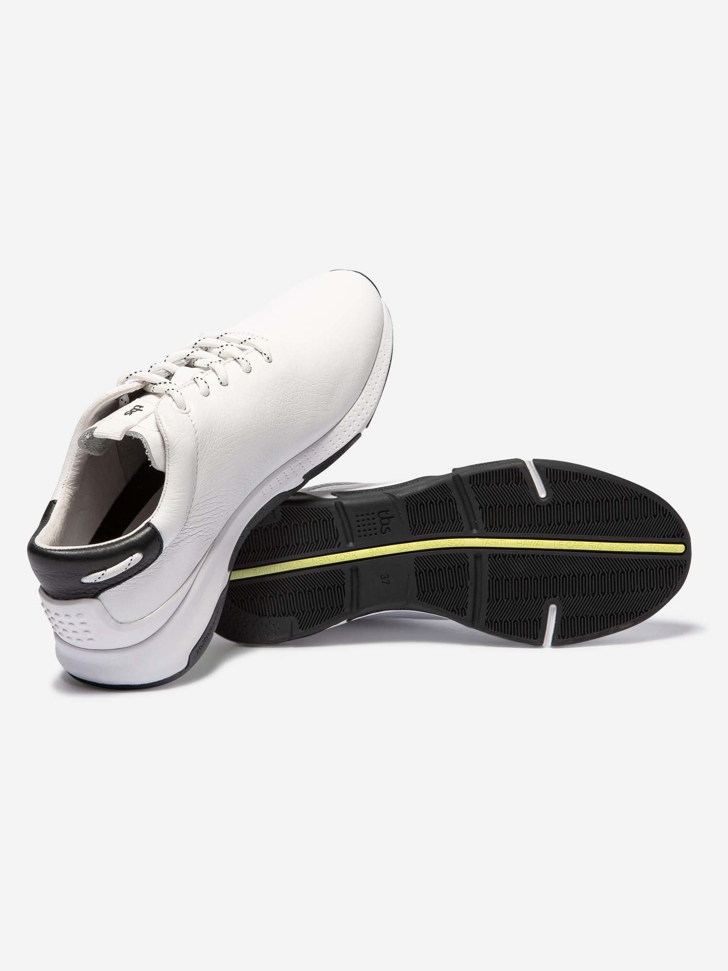 Tennis Femme Confort Cuir Blanc