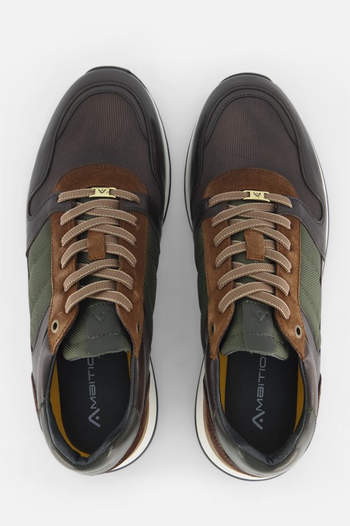 Ambitious Grizz Khaki Sneakers groen Leer