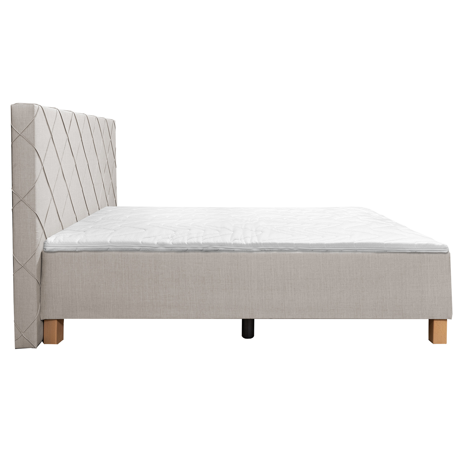 Polsterbett - beige - Webstoff - 180x200 m