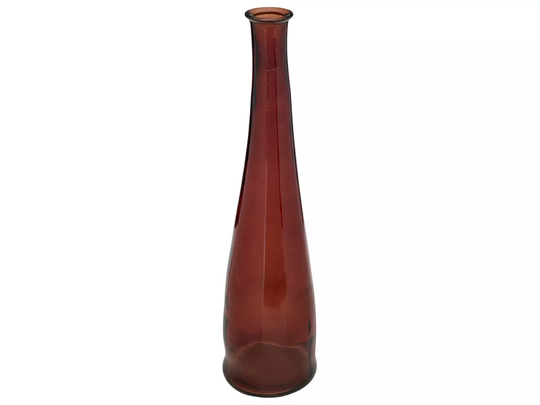 Vase long en Verre recyclé Rouge Ambre D. 18 x H. 80 cm