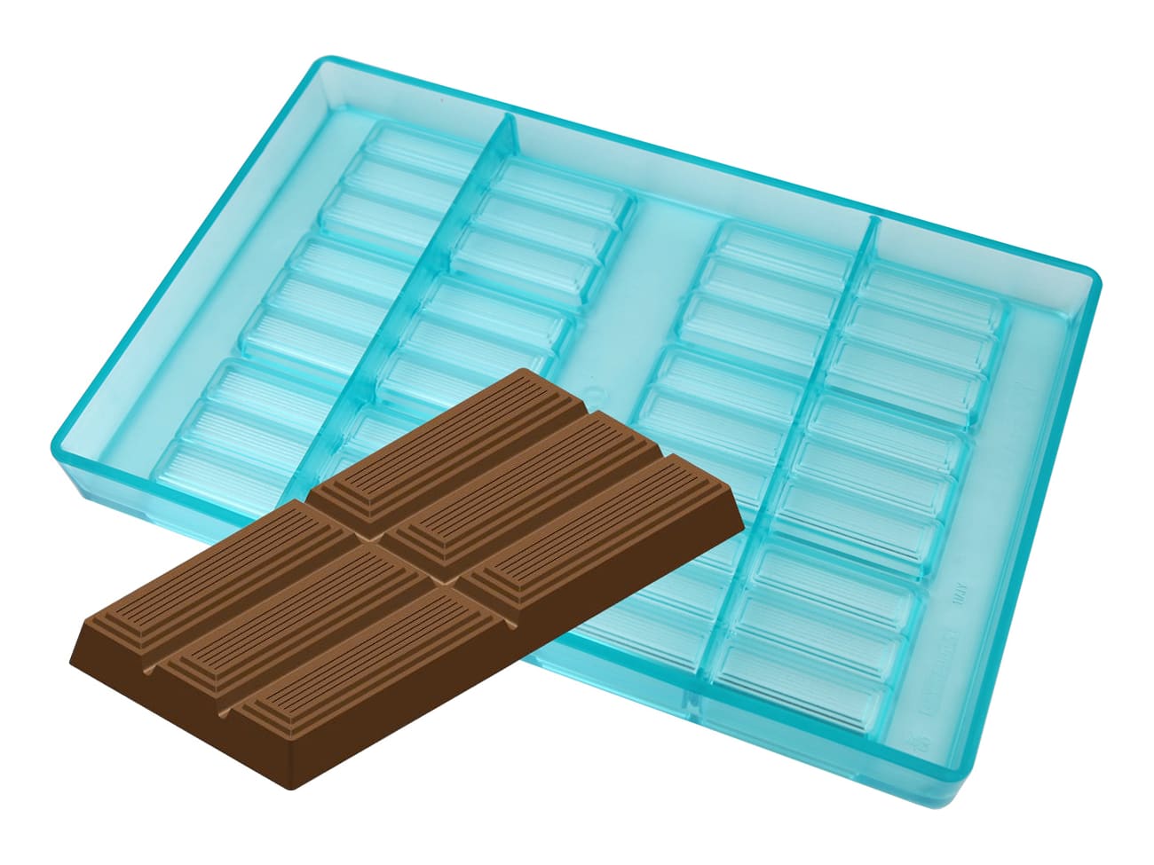 Moule chocolat - tablette barre nervurée
