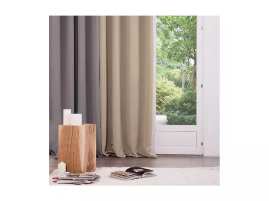 Rideau à œillets Occultant Beige Lin 140 x 260 cm