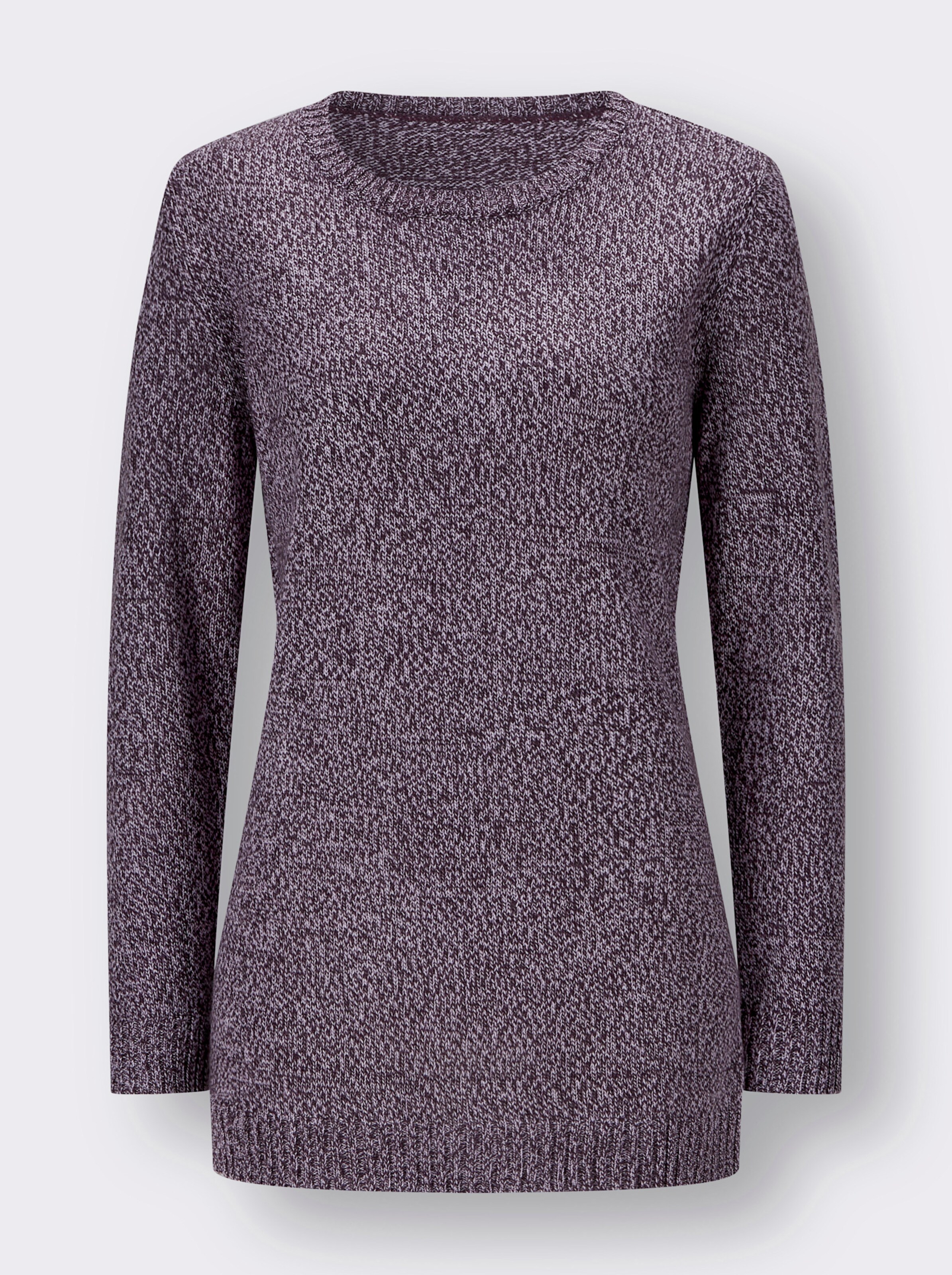 Longpullover aus Melange-Garn