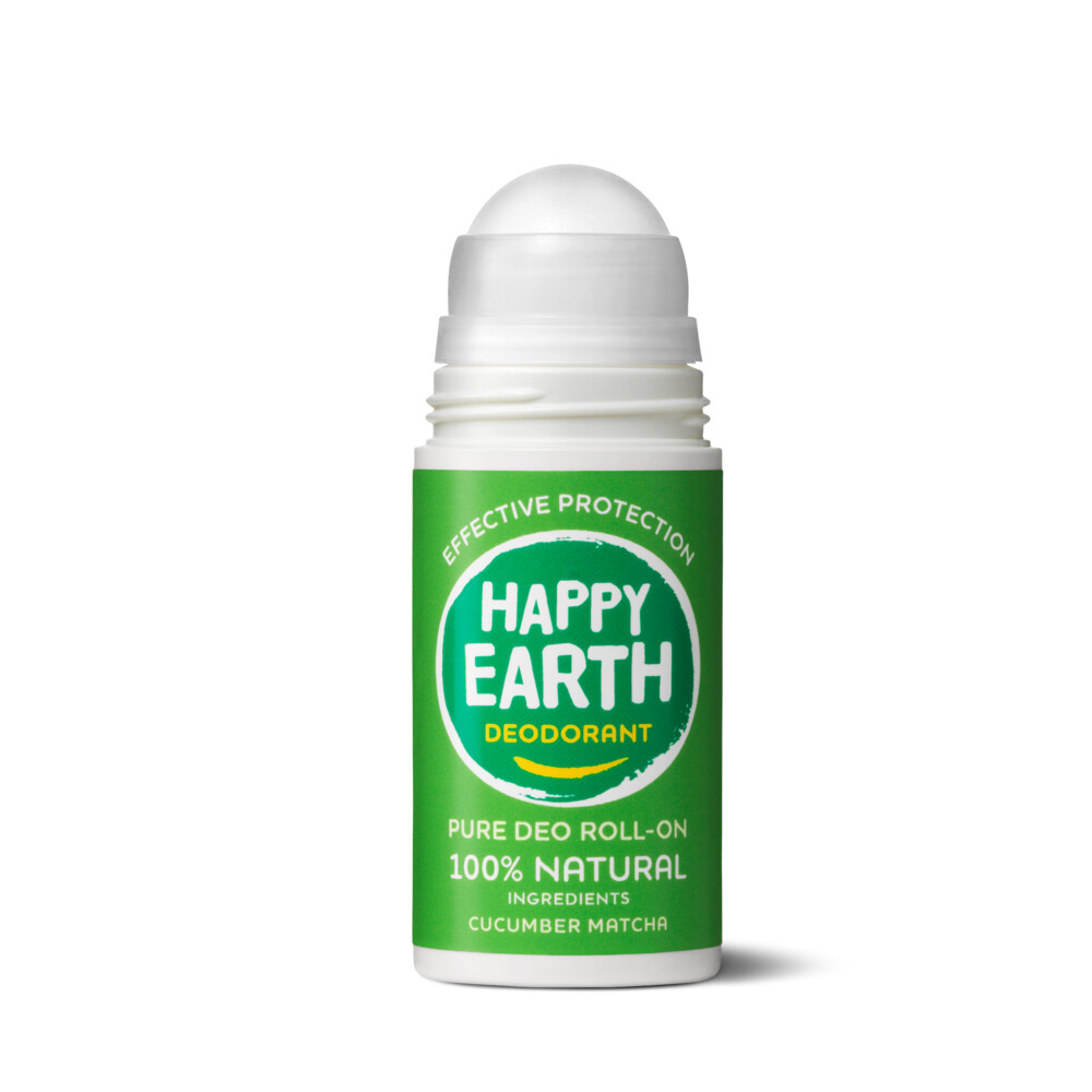 6x Happy Earth 100% Natuurlijke Deodorant Roller Cucumber Matcha75 ml
