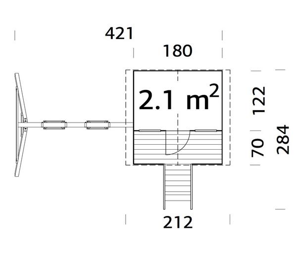 Palmako Spielhaus Toby, inkl. Anbauschaukel