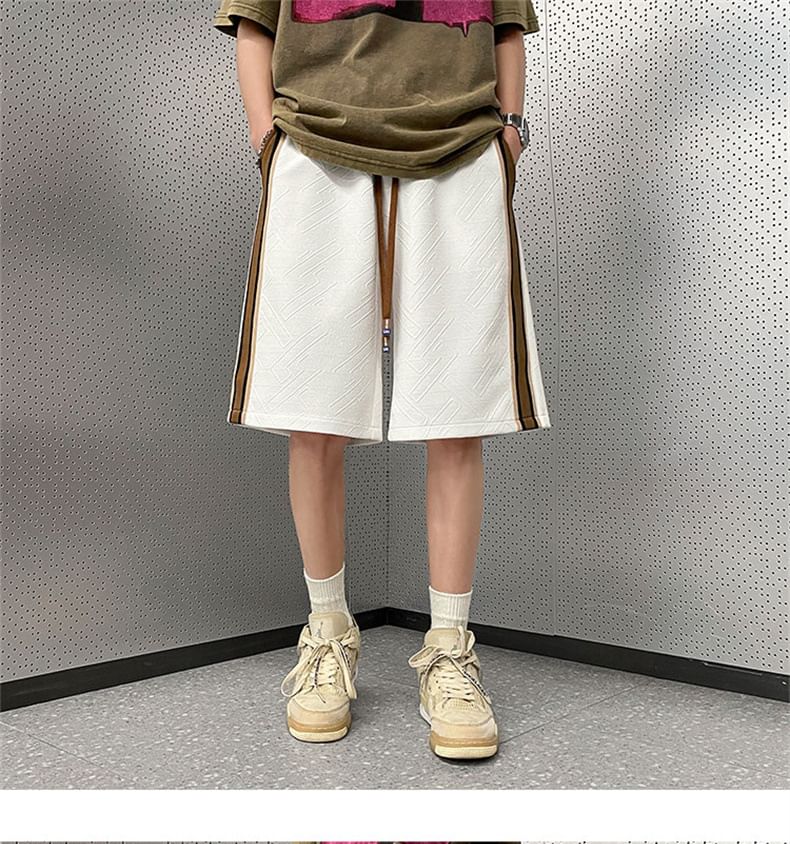 Wescosso - Kleurblok-sweatshort met trekkoord in de taille