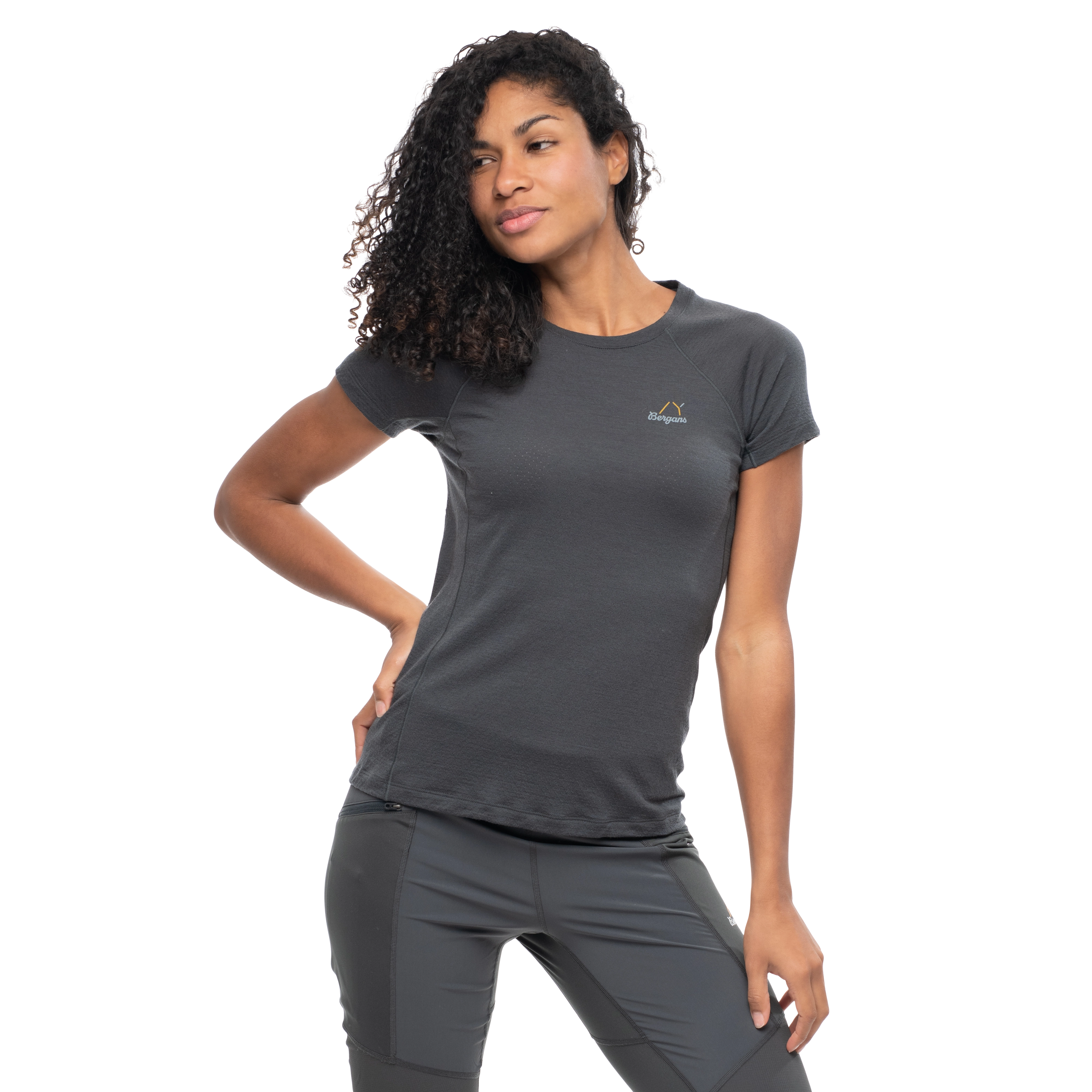 Y LightLine Merino Tee Women Dark Shadow Grey / Pearl Grey