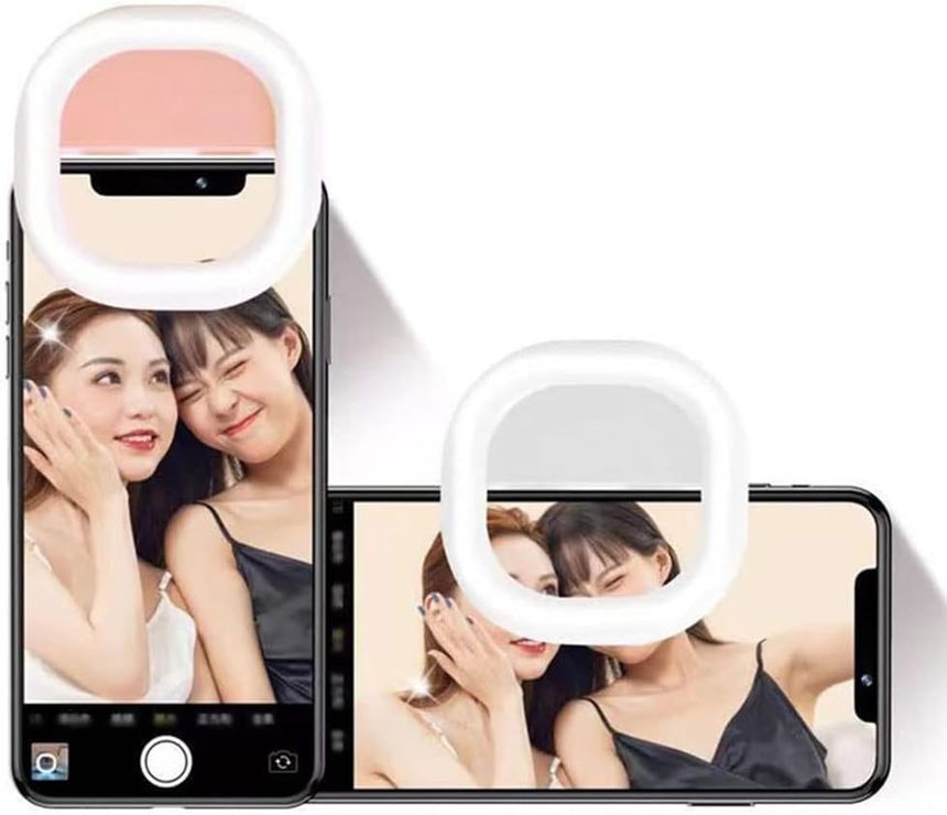 HOMTEC - USB oplaadbare clip-on telefoon LED selfielamp