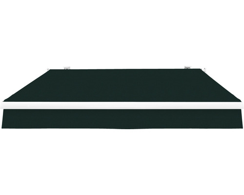 SOLUNA knikarmscherm Proof 2,5x2 Stofdesign 6687 Frame RAL 9010 Zuiver Wit Aandrijving rechts incl. slinger