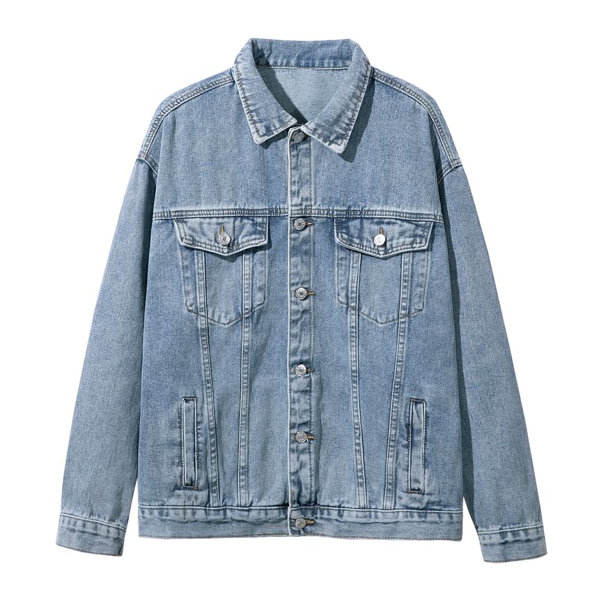 Adotuastic - Denim enkelrijsjas met zakdetail