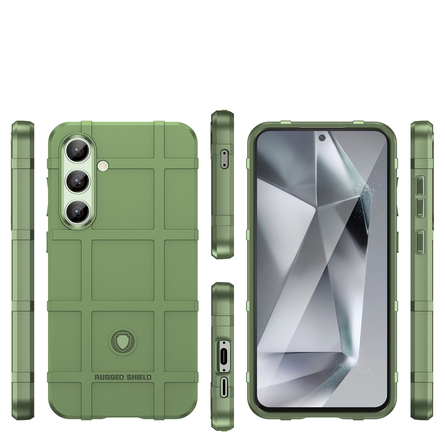 Samsung Galaxy S24 FE Outdoor Gummi Schutzhülle Anti-Shock - Grün